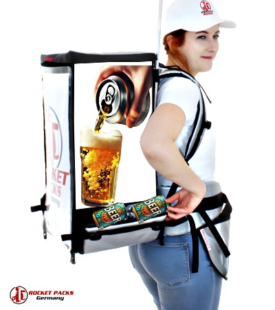 Rocketpacks POS of Sale Backpack Beer Cooler by Interbrew